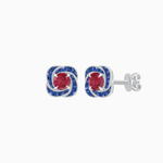 Load image into Gallery viewer, Swirl Convertible Stud Earrings with Gemstone and Diamond - Shahin Jewelry