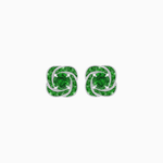 Load image into Gallery viewer, Swirl Convertible Stud Earrings with Gemstone and Diamond - Shahin Jewelry