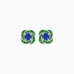 Load image into Gallery viewer, Swirl Convertible Stud Earrings with Gemstone and Diamond - Shahin Jewelry
