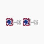 Load image into Gallery viewer, Swirl Convertible Stud Earrings with Gemstone and Diamond - Shahin Jewelry