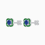 Load image into Gallery viewer, Swirl Convertible Stud Earrings with Gemstone and Diamond - Shahin Jewelry