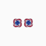 Load image into Gallery viewer, Swirl Convertible Stud Earrings with Gemstone and Diamond - Shahin Jewelry