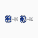 Load image into Gallery viewer, Swirl Convertible Stud Earrings with Gemstone and Diamond - Shahin Jewelry