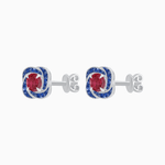 Load image into Gallery viewer, Swirl Convertible Stud Earrings with Gemstone and Diamond - Shahin Jewelry