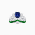 Load image into Gallery viewer, Tiara-Inspired Pear Shape Ring with French-Cut Gemstone Accents - Shahin Jewelry