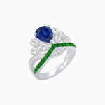 Load image into Gallery viewer, Tiara-Inspired Pear Shape Ring with French-Cut Gemstone Accents - Shahin Jewelry