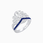 Load image into Gallery viewer, Tiara-Inspired Pear Shape Ring with French-Cut Gemstone Accents - Shahin Jewelry