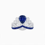 Load image into Gallery viewer, Tiara-Inspired Pear Shape Ring with French-Cut Gemstone Accents - Shahin Jewelry