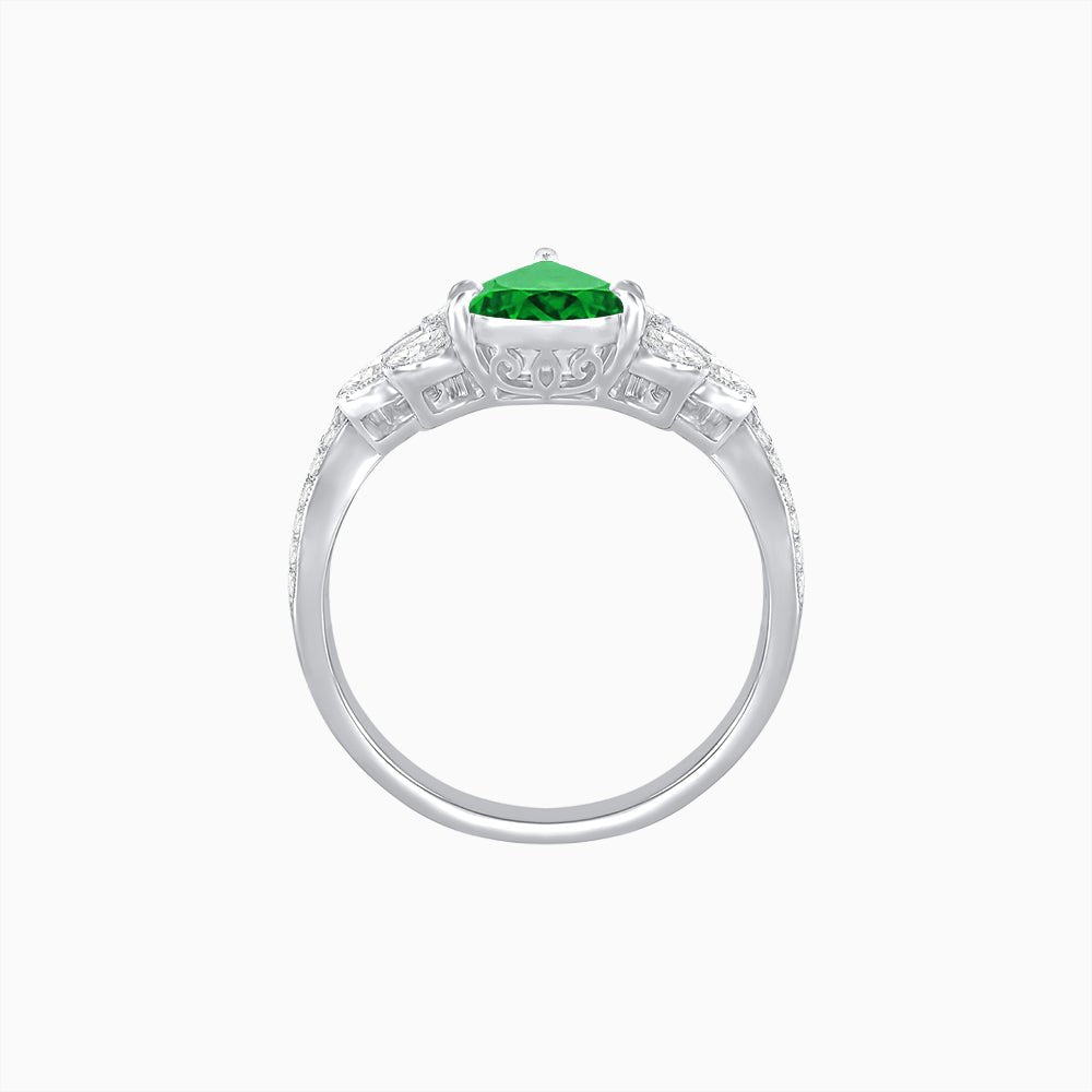 Tiara-Inspired Pear Shape Ring with French-Cut Gemstone Accents - Shahin Jewelry