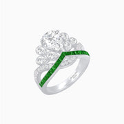 Tiara-Inspired Pear Shape Ring with French-Cut Gemstone Accents - Shahin Jewelry