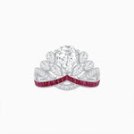 Load image into Gallery viewer, Tiara-Inspired Pear Shape Ring with French-Cut Gemstone Accents - Shahin Jewelry