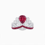Load image into Gallery viewer, Tiara-Inspired Pear Shape Ring with French-Cut Gemstone Accents - Shahin Jewelry