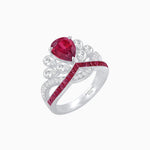 Load image into Gallery viewer, Tiara-Inspired Pear Shape Ring with French-Cut Gemstone Accents - Shahin Jewelry