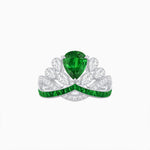 Load image into Gallery viewer, Tiara-Inspired Pear Shape Ring with French-Cut Gemstone Accents - Shahin Jewelry