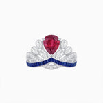 Load image into Gallery viewer, Tiara-Inspired Pear Shape Ring with French-Cut Gemstone Accents - Shahin Jewelry
