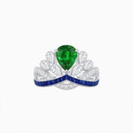 Load image into Gallery viewer, Tiara-Inspired Pear Shape Ring with French-Cut Gemstone Accents - Shahin Jewelry