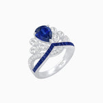 Load image into Gallery viewer, Tiara-Inspired Pear Shape Ring with French-Cut Gemstone Accents - Shahin Jewelry