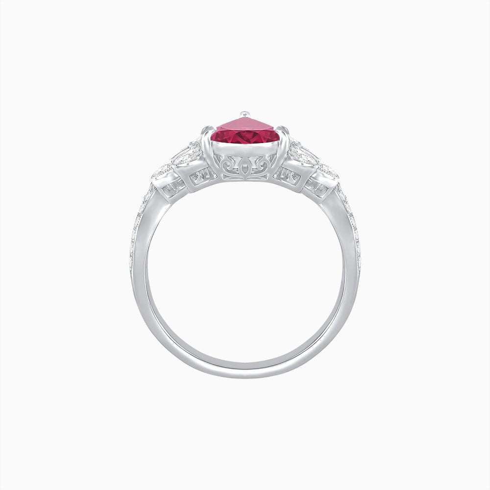 Tiara-Inspired Pear Shape Ring with French-Cut Gemstone Accents - Shahin Jewelry