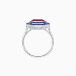 Load image into Gallery viewer, Timeless Art Deco Octagonal Halo Ring with Diamond and Gemstone (Mounting) - Shahin Jewelry