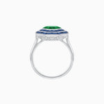 Load image into Gallery viewer, Timeless Art Deco Octagonal Halo Ring with Diamond and Gemstone (Mounting) - Shahin Jewelry
