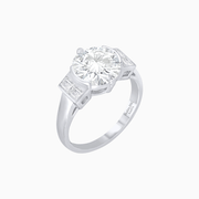 Timeless Round - Cut Mounting Ring with Tapered Diamond Accents - Shahin Jewelry
