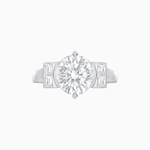 Load image into Gallery viewer, Timeless Round - Cut Mounting Ring with Tapered Diamond Accents - Shahin Jewelry
