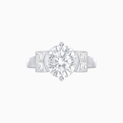Timeless Round - Cut Mounting Ring with Tapered Diamond Accents - Shahin Jewelry