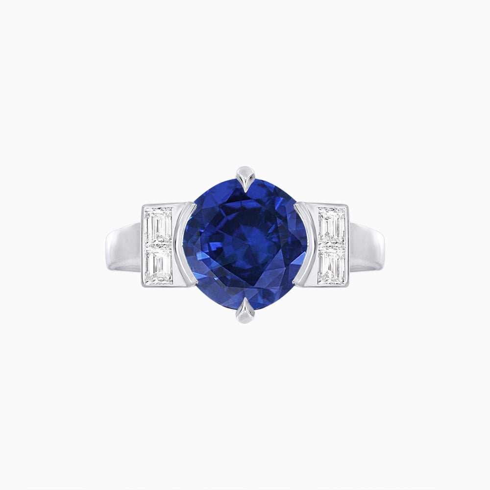 Timeless Round - Cut Mounting Ring with Tapered Diamond Accents - Shahin Jewelry