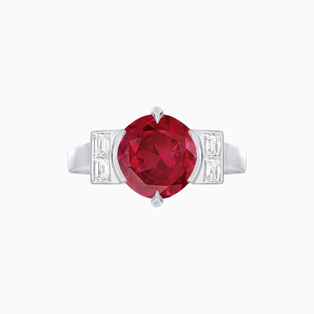 Timeless Round - Cut Mounting Ring with Tapered Diamond Accents - Shahin Jewelry