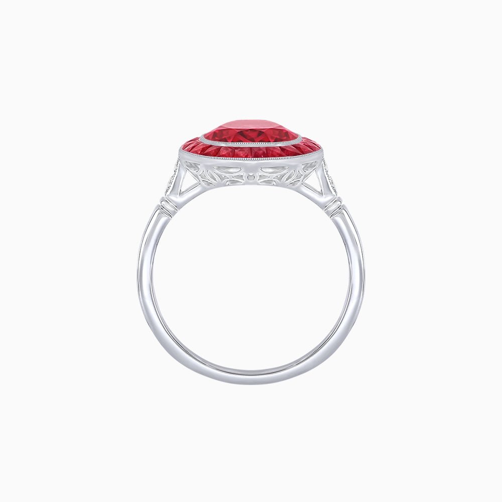 Timeless Round Cut Ring with Customizable Gemstone Halo - Shahin Jewelry