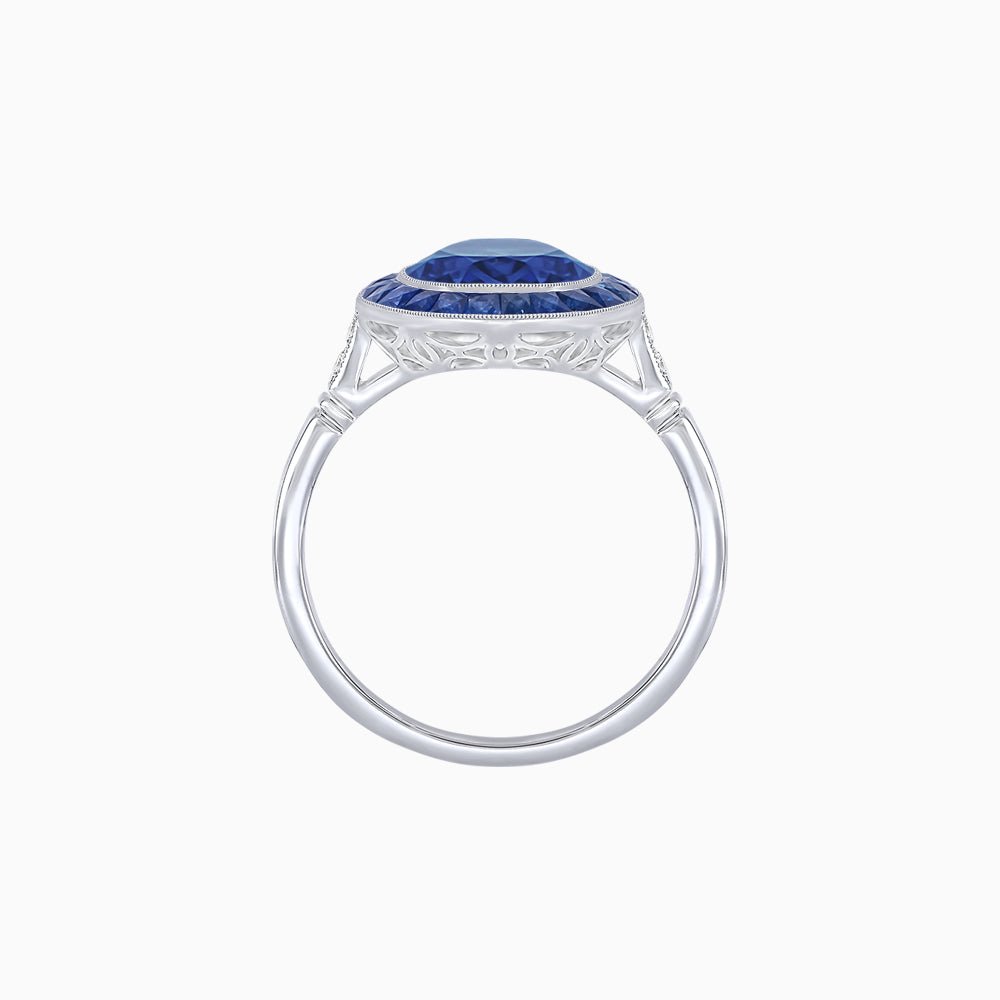 Timeless Round Cut Ring with Customizable Gemstone Halo - Shahin Jewelry