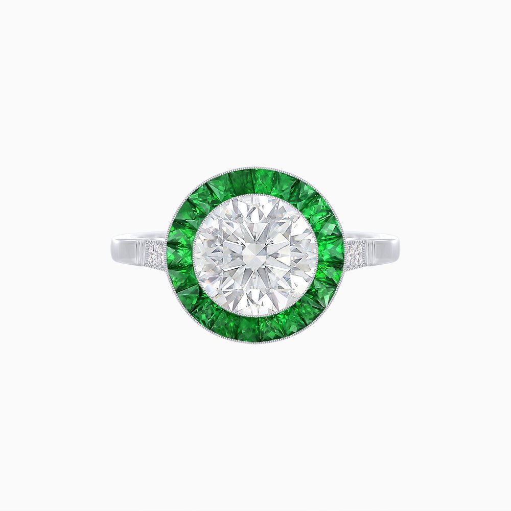 Timeless Round Cut Ring with Customizable Gemstone Halo - Shahin Jewelry