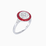 Load image into Gallery viewer, Timeless Round Cut Ring with Customizable Gemstone Halo - Shahin Jewelry