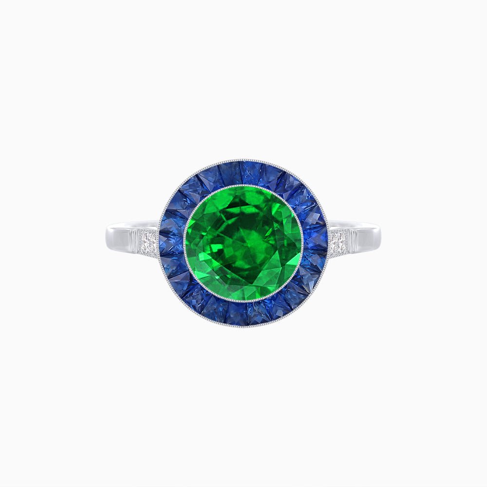 Timeless Round Cut Ring with Customizable Gemstone Halo - Shahin Jewelry