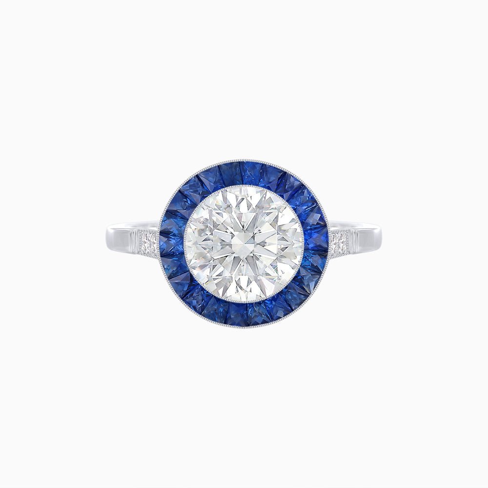 Timeless Round Cut Ring with Customizable Gemstone Halo - Shahin Jewelry