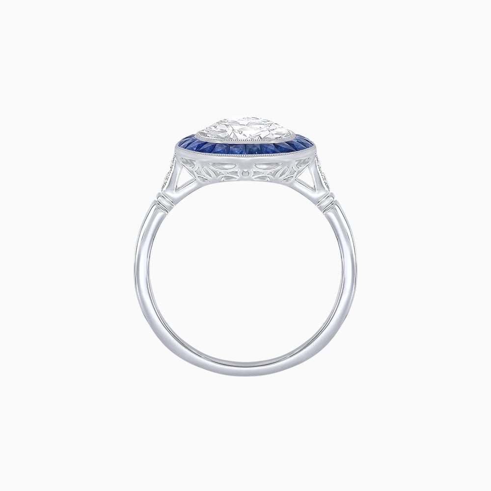 Timeless Round Cut Ring with Customizable Gemstone Halo - Shahin Jewelry