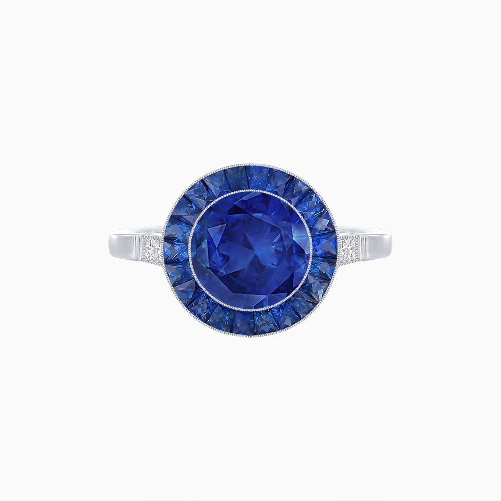 Timeless Round Cut Ring with Customizable Gemstone Halo - Shahin Jewelry