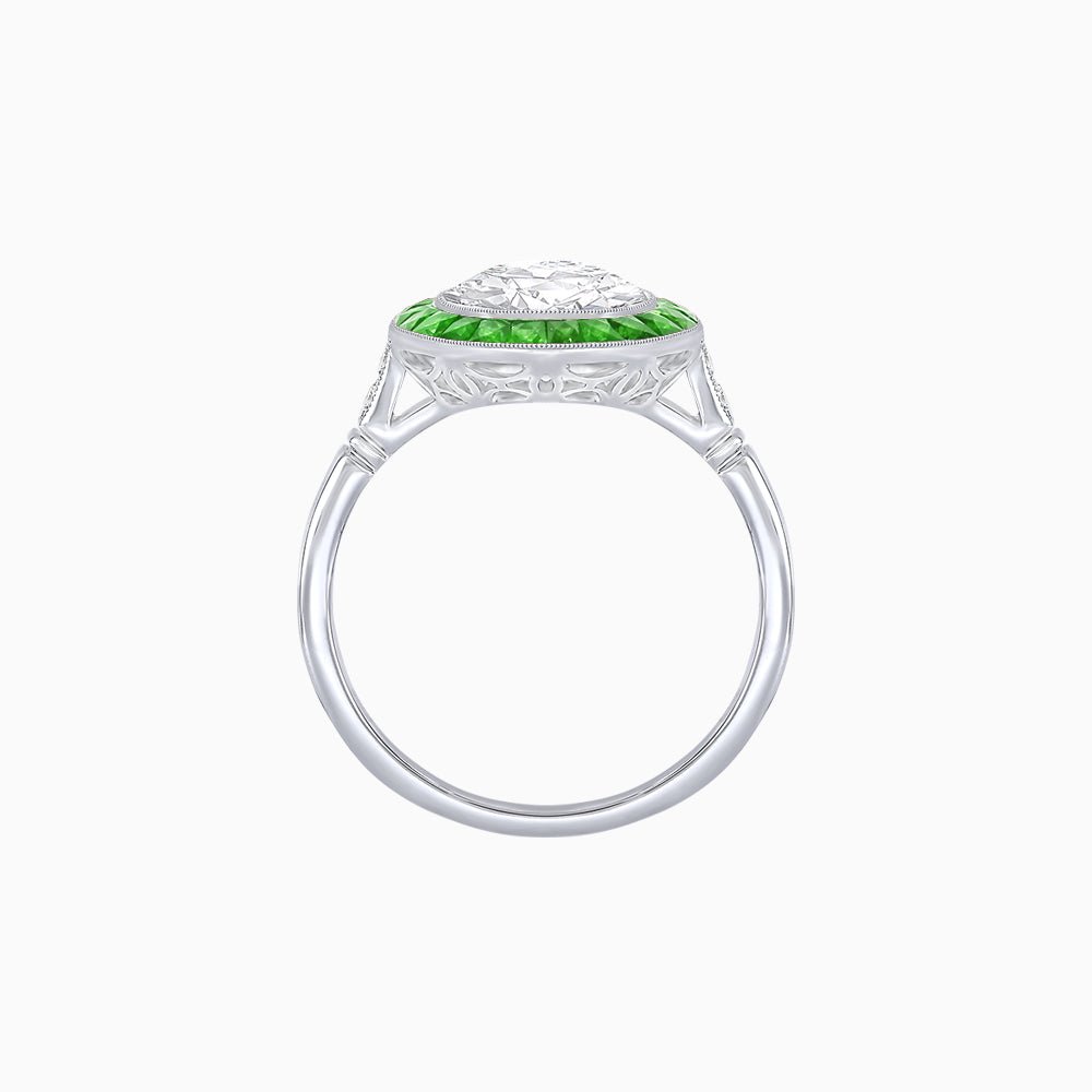 Timeless Round Cut Ring with Customizable Gemstone Halo - Shahin Jewelry