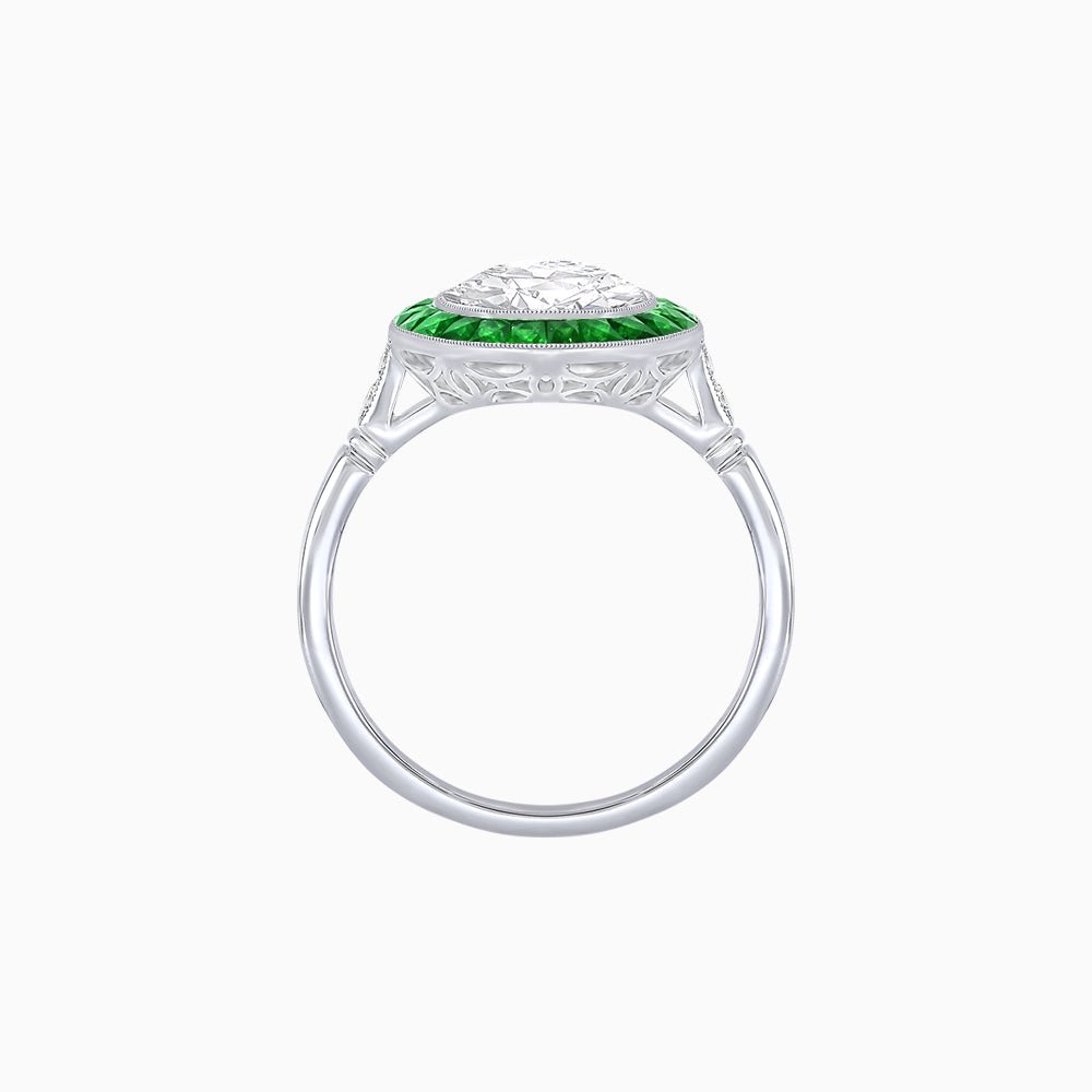 Timeless Round Cut Ring with Customizable Gemstone Halo - Shahin Jewelry