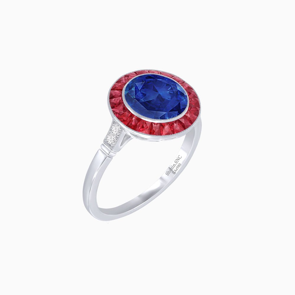 Timeless Round Cut Ring with Customizable Gemstone Halo - Shahin Jewelry