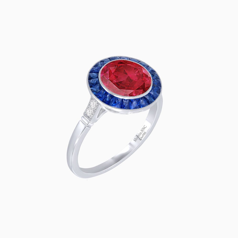 Timeless Round Cut Ring with Customizable Gemstone Halo - Shahin Jewelry