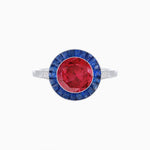 Load image into Gallery viewer, Timeless Round Cut Ring with Customizable Gemstone Halo - Shahin Jewelry