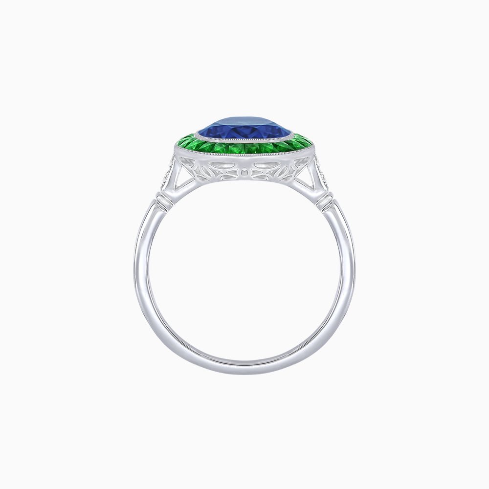 Timeless Round Cut Ring with Customizable Gemstone Halo - Shahin Jewelry