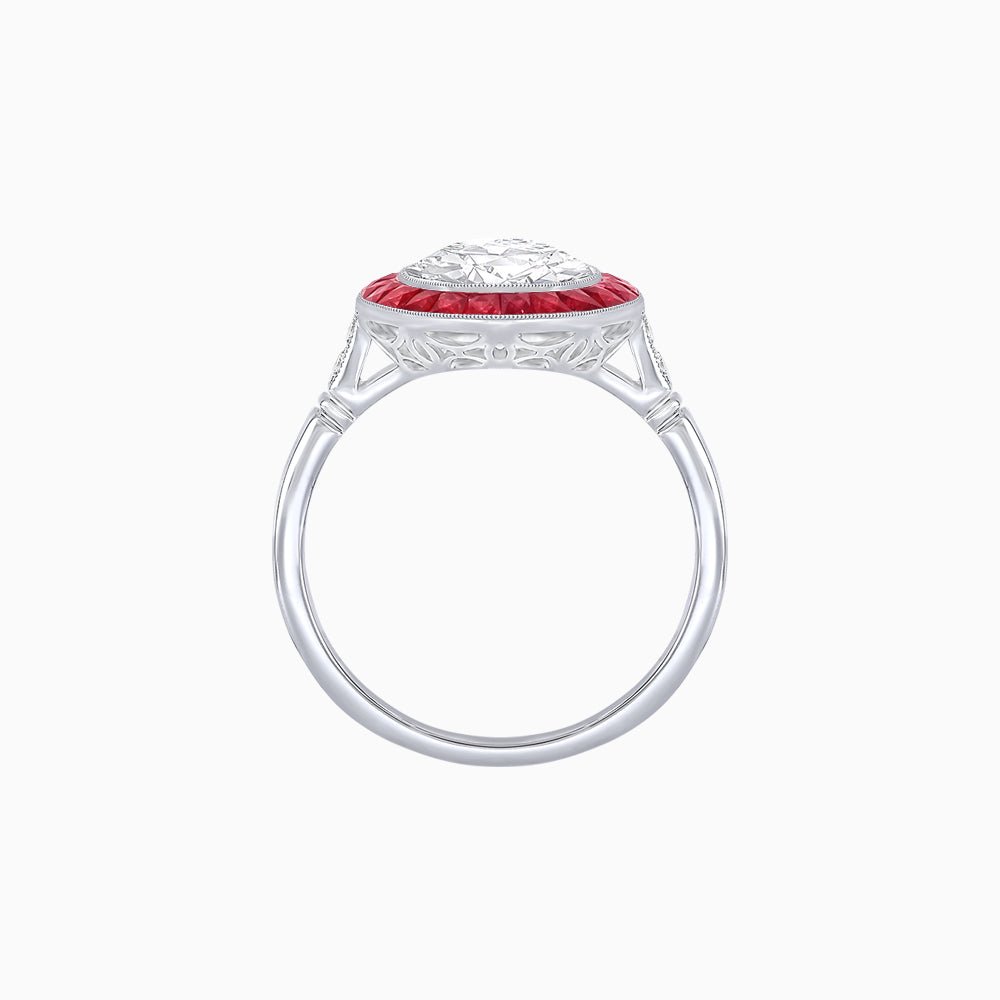 Timeless Round Cut Ring with Customizable Gemstone Halo - Shahin Jewelry