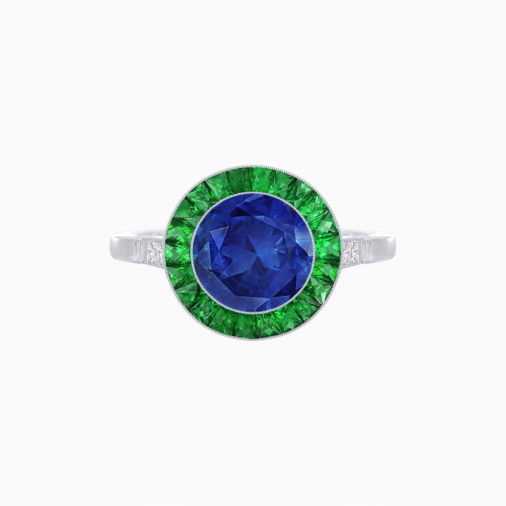 Timeless Round Cut Ring with Customizable Gemstone Halo - Shahin Jewelry