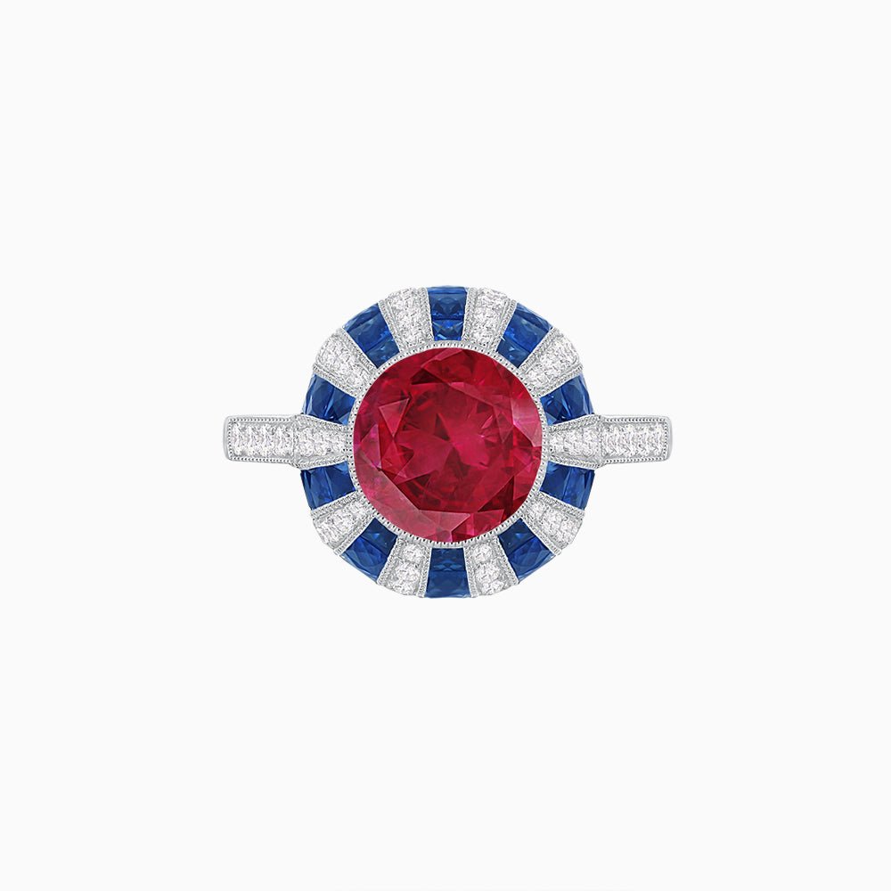 Unique Antique Inspired Gemstone Ring - Shahin Jewelry