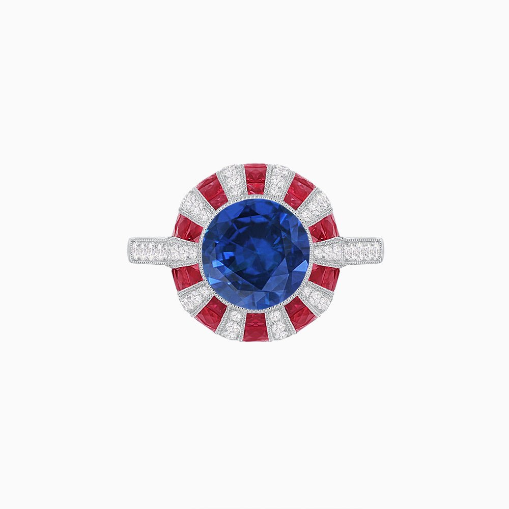 Unique Antique Inspired Gemstone Ring - Shahin Jewelry