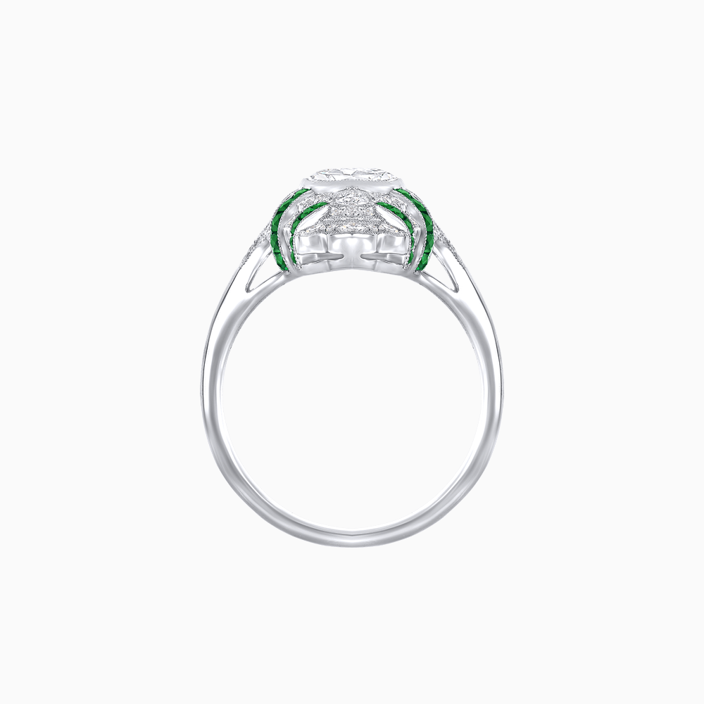 Vintage Cushion Cut Ring with Customizable French - Cut Gemstones (Mounting) - Shahin Jewelry