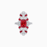Load image into Gallery viewer, Vintage Cushion Cut Ring with Customizable French - Cut Gemstones (Mounting) - Shahin Jewelry
