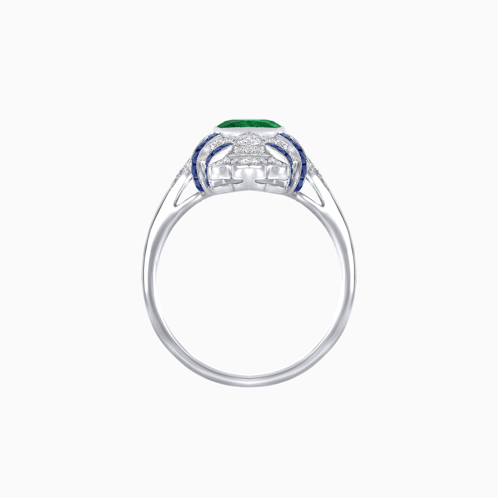 Vintage Cushion Cut Ring with Customizable French - Cut Gemstones (Mounting) - Shahin Jewelry